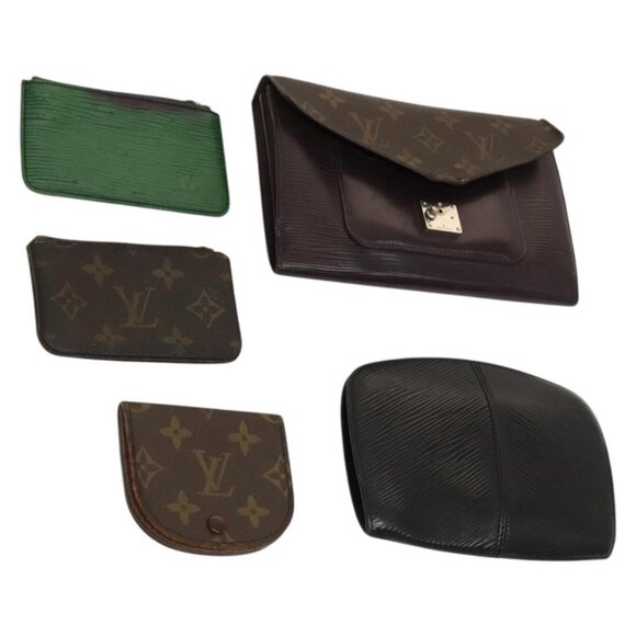 LOUIS VUITTON Monogram Epi Wallet 5Set Green Black LV Auth CB041 - Picture 1 of 16